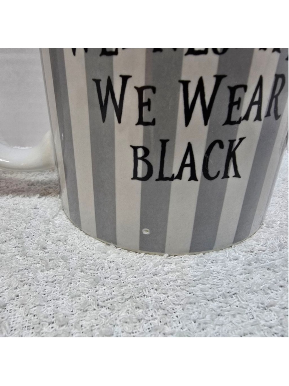 Silver Buffalo Wednesday Addams Striped Mug One Size Gray Black - Picture 4 of 8